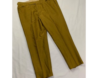 Vintage 1970s Mustard Slacks 41x28 2000s y2k 90s 80s mens womens gift Pants Jeans Bottoms