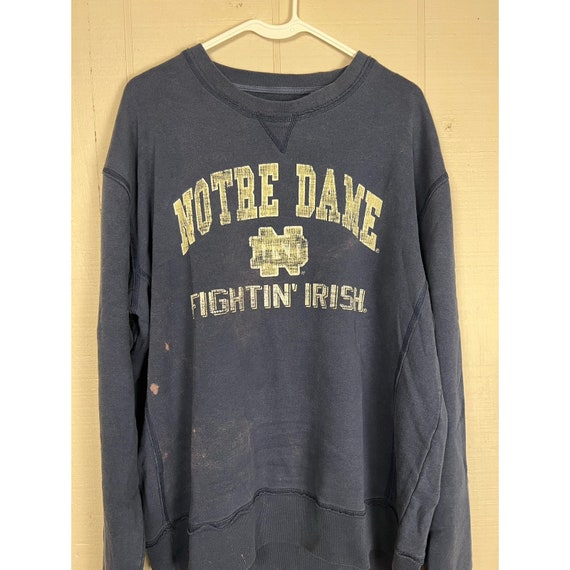 Listedd Vintage Notre Dame Distressed Arc Logo Crewneck Sweatshirt