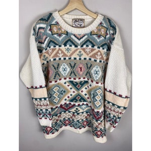 Vintage Garden Diamond Knit Sweater vintage rare find gift for her gift for himvintage tshirt