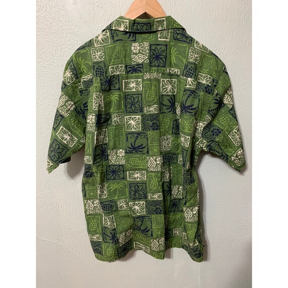 Vintage Nautica Green Palm Tree Hawaiian shirt - image 3