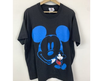 Vintage 90er Jahre Micky Maus Big Print Singlestitch T Shirt Größe XL vintage Geschenk für sie true Vintage abtshirtvintage tshirt