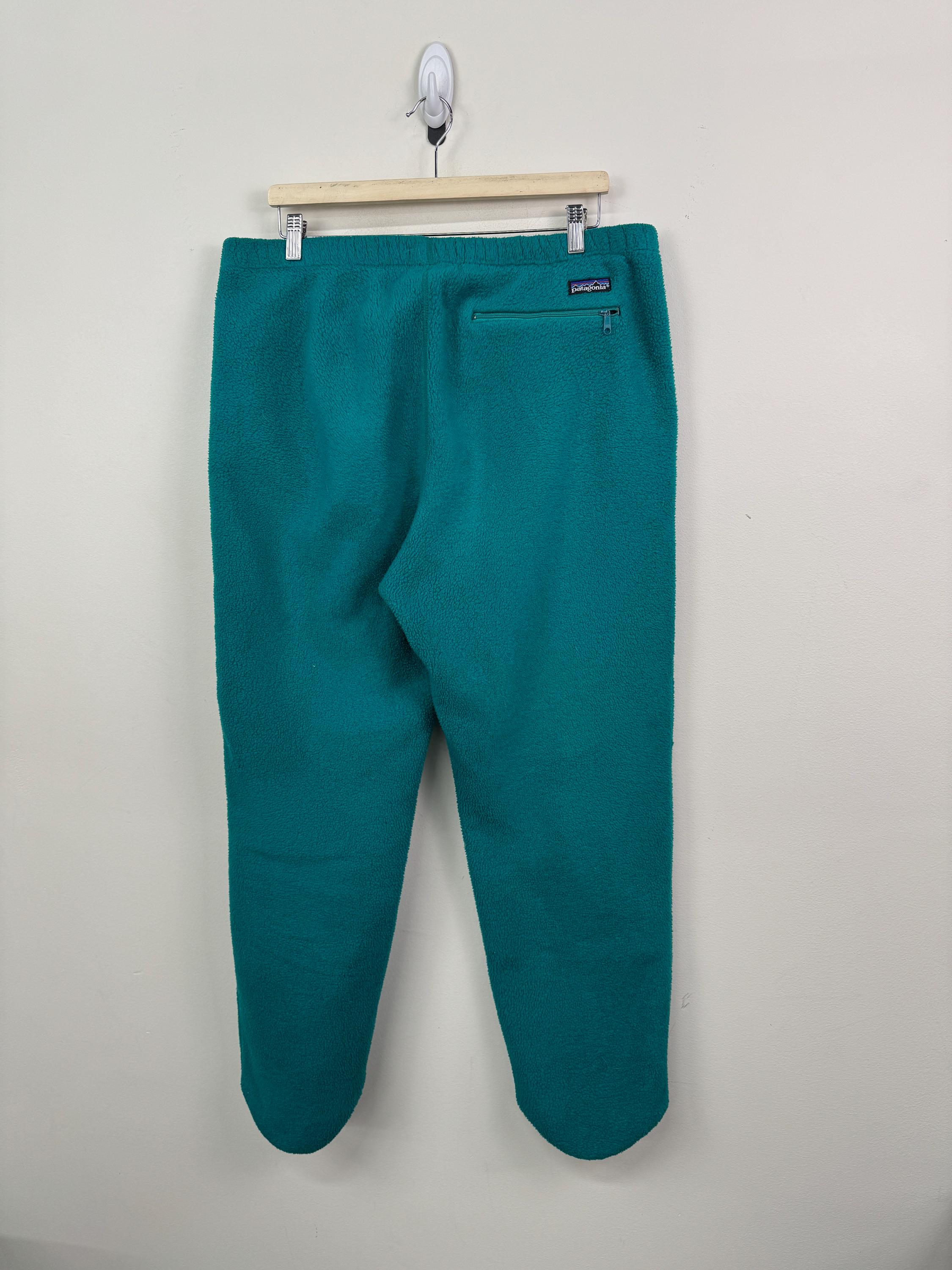 Vintage 80s Patagonia Teal Green Fleece Polyester Sweat Pant Size
