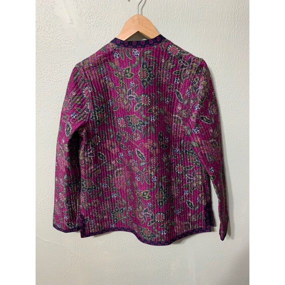 Vintage Medium 1990s Reversible Floral Quilted Ca… - image 2