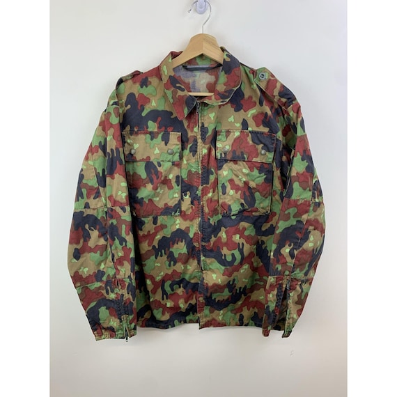 Vintage German Aplinflage Camoflage Military Jacket German Army Size M