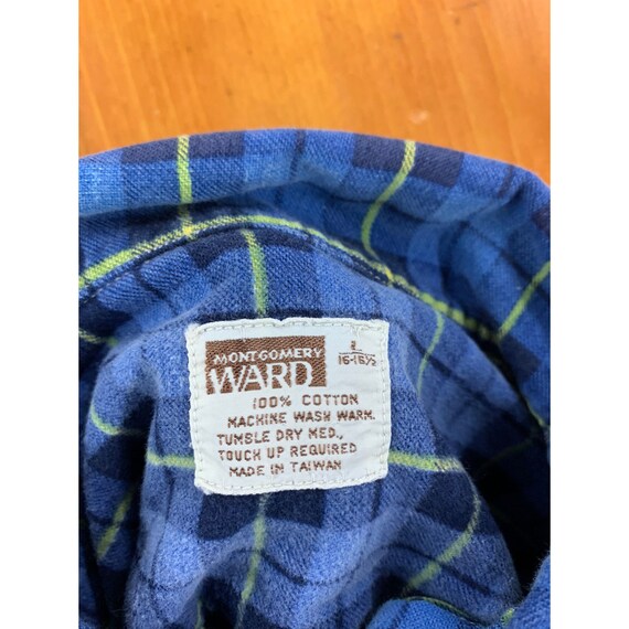 Vintage 1970s Montgomery Ward Distressed Flannel … - image 6