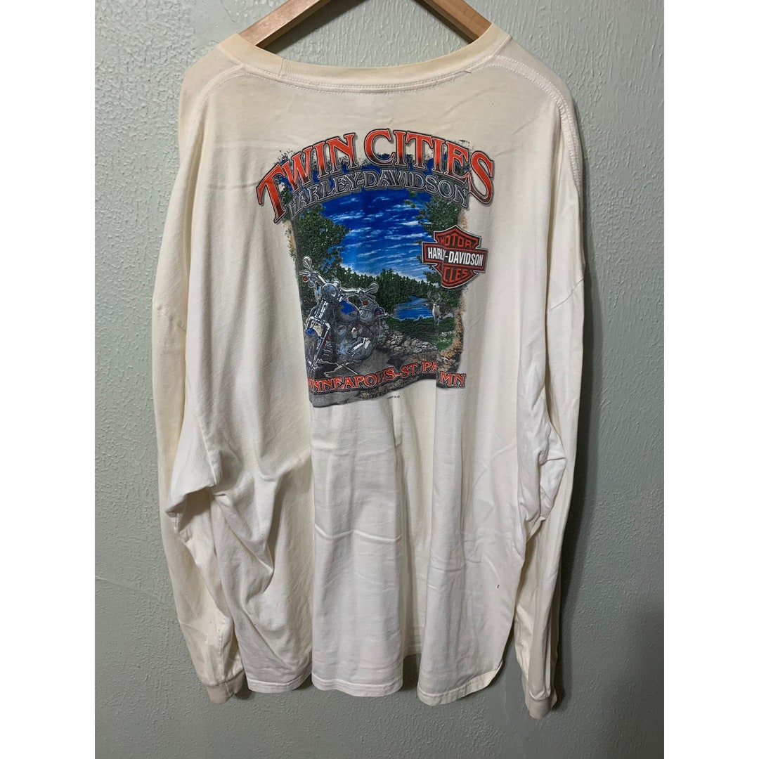 Vintage Harley Davidson Flame Sleeve Pocket Tee Fathers Day - Etsy