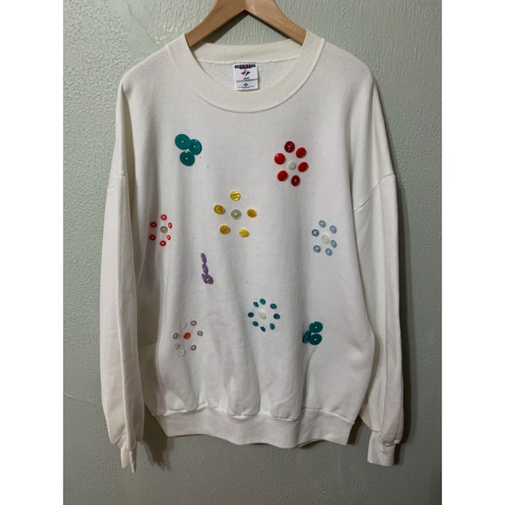 Vintage Floral Button Crewneck - image 1