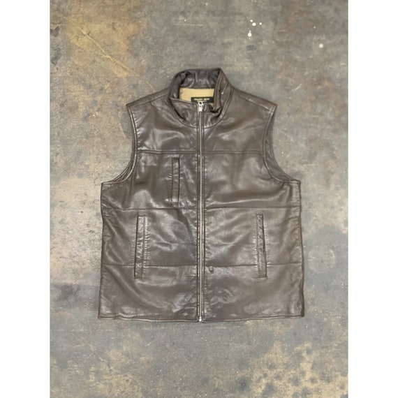 Vintage Medium 1980s Golden Bear Leather Vest 1990s 1980s High Quality Leather Vest Etsy Canada