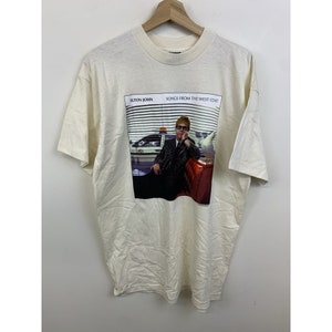 Vintage Single Stitch Band Tee Elton John Songs from the West Coast Single Stitch Tee Size L Rare Tee Rare Shirt 1980s Single Stitch Shirt