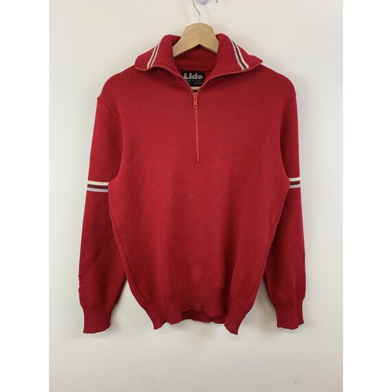 Christmas Gift Ideas Vintage 1990s Lido Quarterzip Distressed Knit Sweater Size M Christmas Gift Vintage
