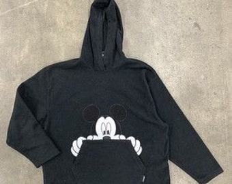 Vintage Micky Maus Disney 1990er Jahre Fleece Kapuzen Sweatshirt Größe XL Freundin Mama Geschenk Fleece Sweatshirtvintage tshirt