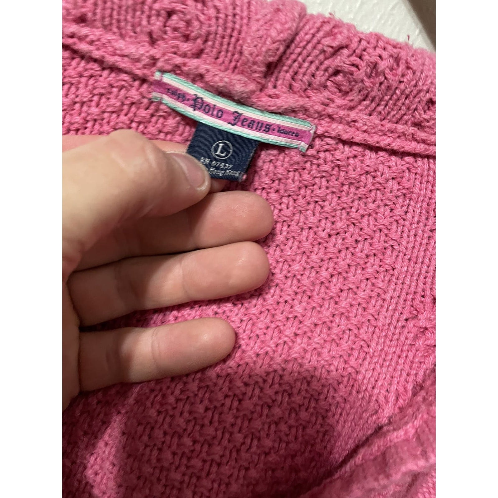 Vintage 1990s Polo Ralph Lauren Cable Knit Hoodie 2000s Y2k