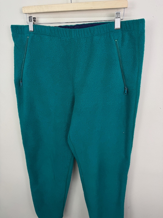 Vintage 80s Patagonia Teal Green Fleece Polyester Sweat Pant Size