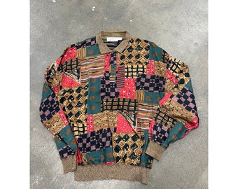Vintage Funky Patchwork Rugby Shirt