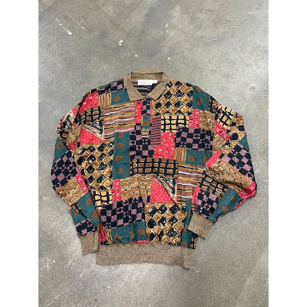 Vintage Funky Patchwork Rugby Shirt