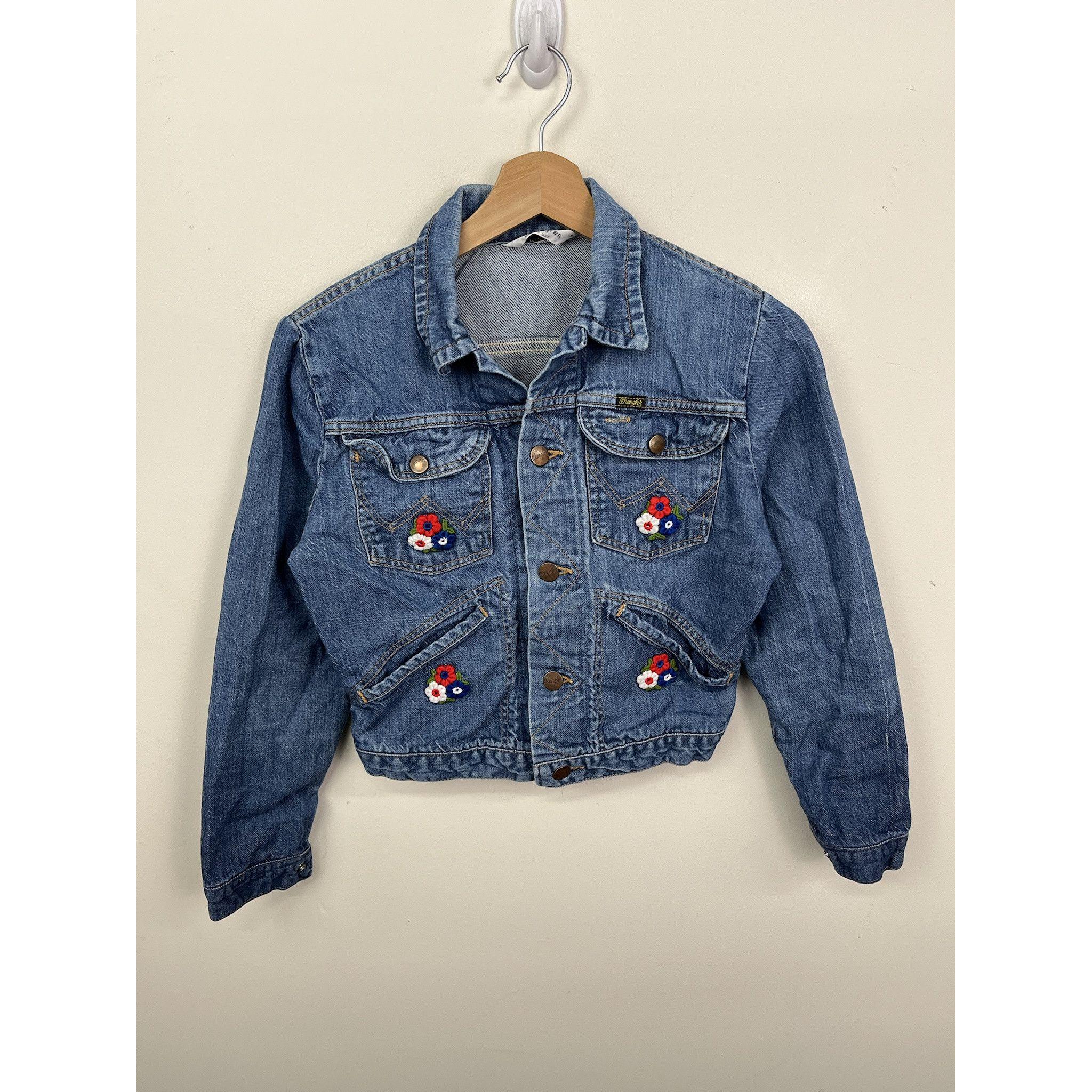 Vintage 1990s Wrangler Custom Embroidered Denim Jacket XXS - Etsy