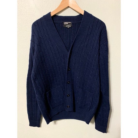 Vintage Acrylic Twisted Rope Knit Cardigan - image 1