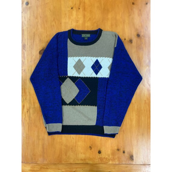 Vintage Diamond Patchwork Knit Sweater