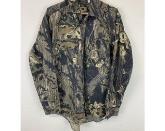 Vintage 1990s Mossy Oak Realtree Camo Flannel Sizer L vintage rare find 1990s flannel gift for her gift for him