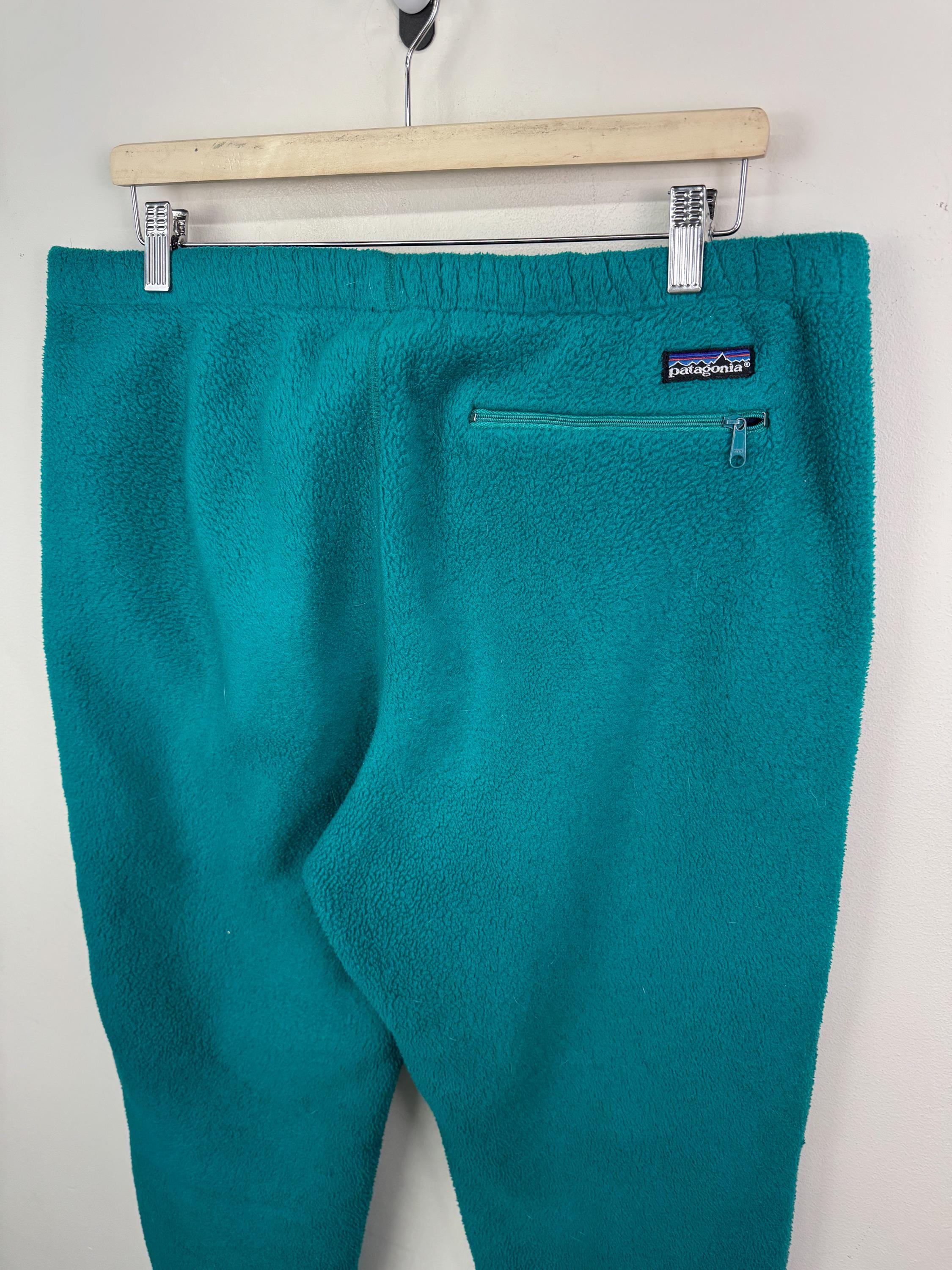 Vintage 80s Patagonia Teal Green Fleece Polyester Sweat Pant Size