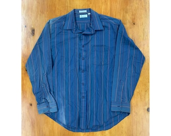 Vintage 1980s Bronzini Faded Striped Shirt