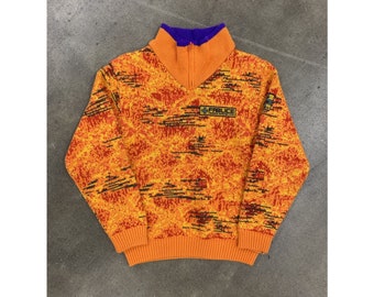 Vintage Fablice Snow Digi Flame Sweater vintage coogi knit sweater biggie smalls gift for him 1990s
