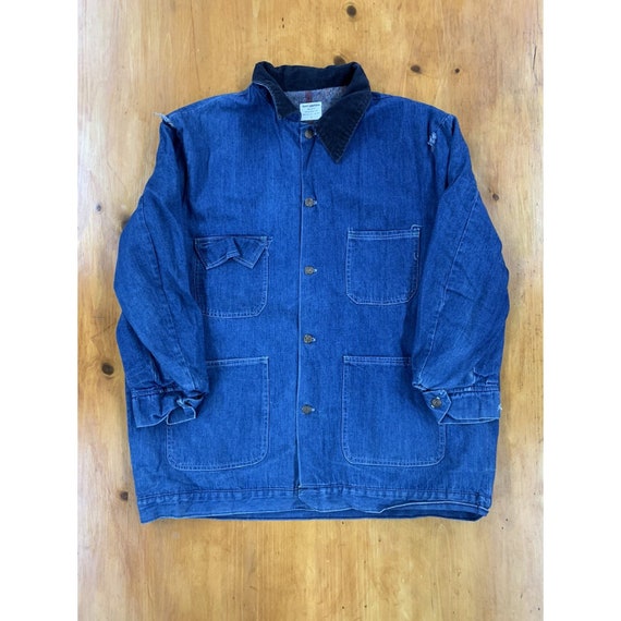 Vintage 1970s Flannel Lined Denim Chore Barn Jack… - image 2