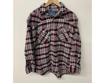 Vintage Red White Check Flannel