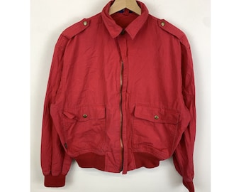 Vintage Polo Ralph Lauren 1990s Rote Bomberjacke Größe S Vintage Polo Ralph Lauren Jacke Leichte Jacke Geschenk für Ihn Sie