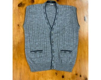 Vintage Arabic Tonal Diamond Sweater Vest