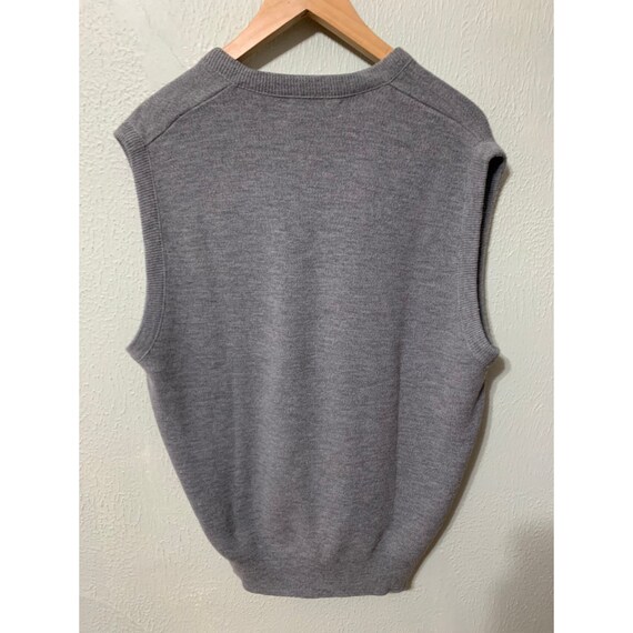 Vintage Grey V Neck knit Sweater Vest - image 3