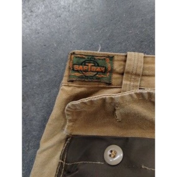 Vintage Canvas Work Pants Saftbak Polyester Doublefront Work Pants
