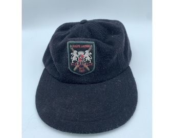 Vintage 1990s Polo Ralph lauren Wool Crest Very Rare Cap Size L vintage wool polo rare hat warm hat wool gift for him gift streetwear