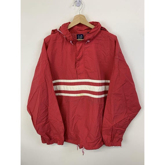 Christmas Gift Ideas Vintage 1990s Gap Striped Packable Hood Windbreaker Size XL Christmas Gift Vintage
