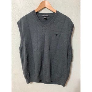 Vintage Grey Grid Golfer Hit Sweater Vestvintage tshirt