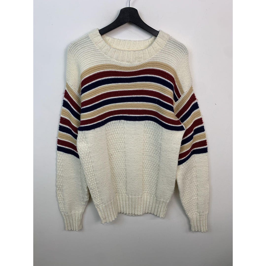 RETREAT CREAM BEIGE BUTTON DETAIL VINTAGE 1990s KNIT SWEATER main image 0