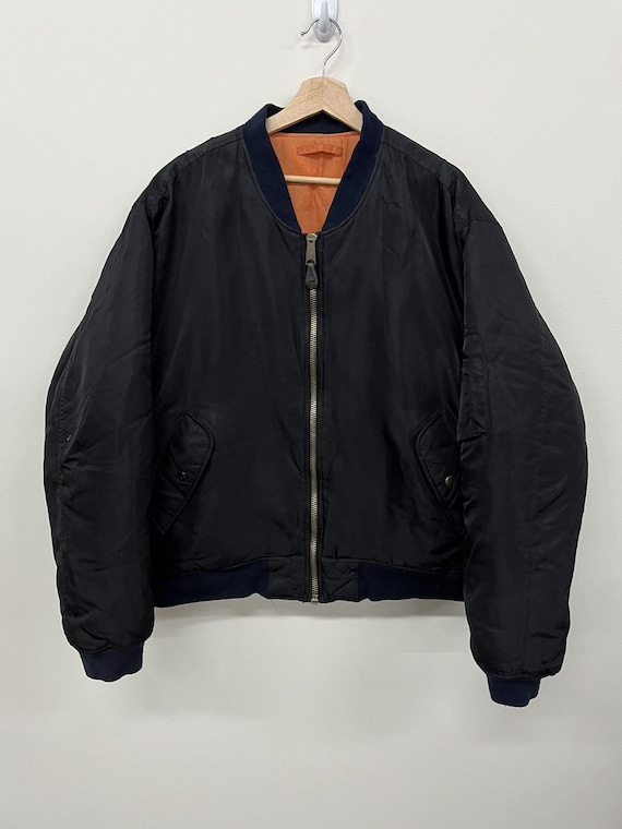 Vintage MA-1 Bomber Jacket Reversible Coat Military Size XL