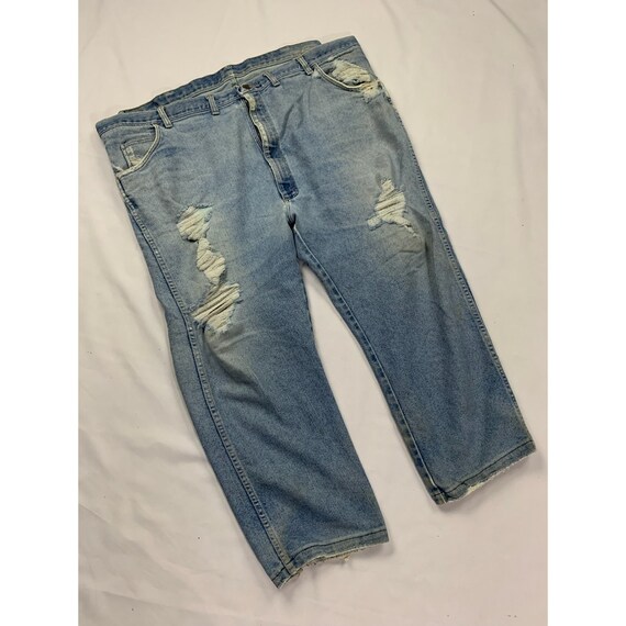 Vintage Wrangler Distressed Jeans 49x25 - image 1