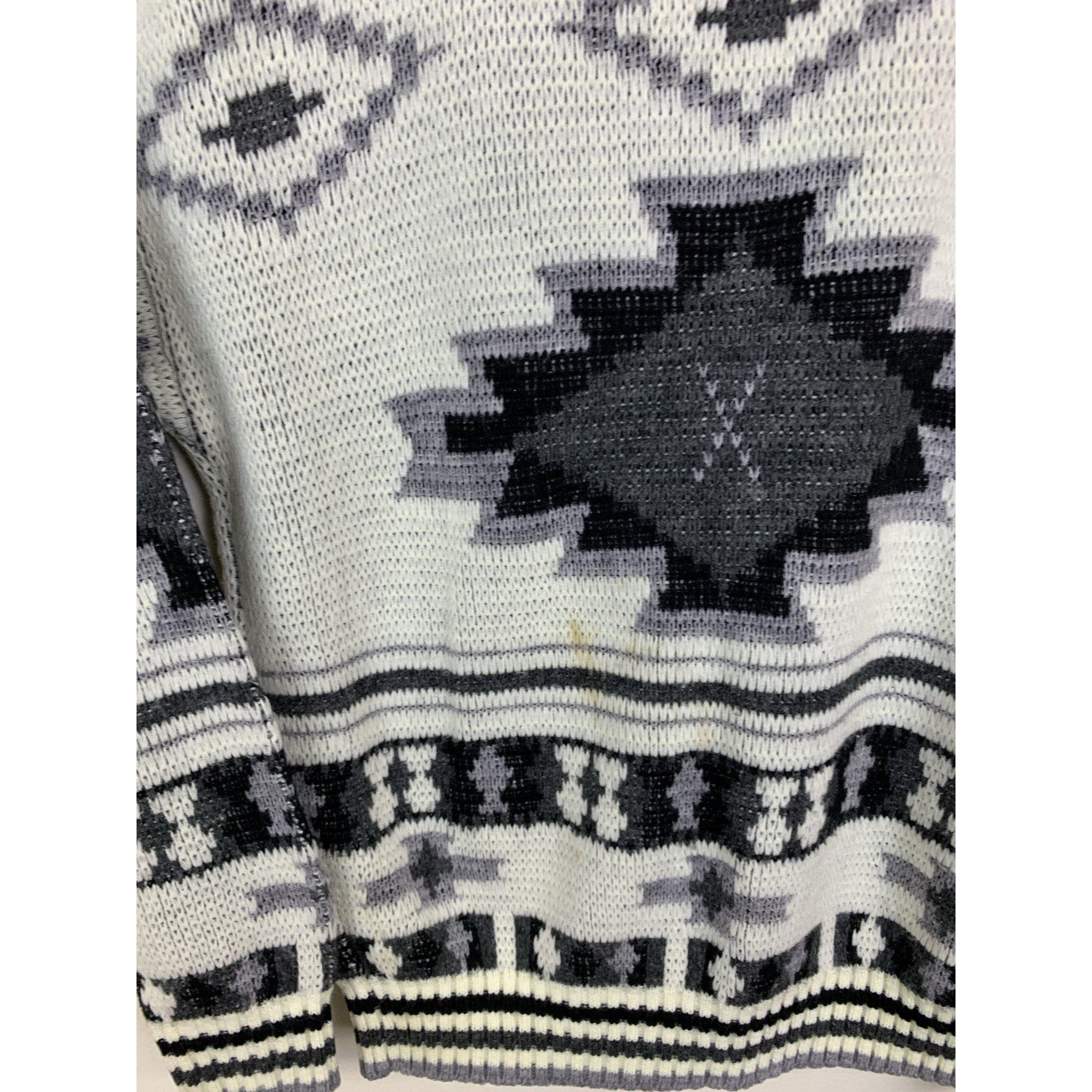 Vintage 90s Diamond Pattern Knit Sweater Size XS Christmas Gift 