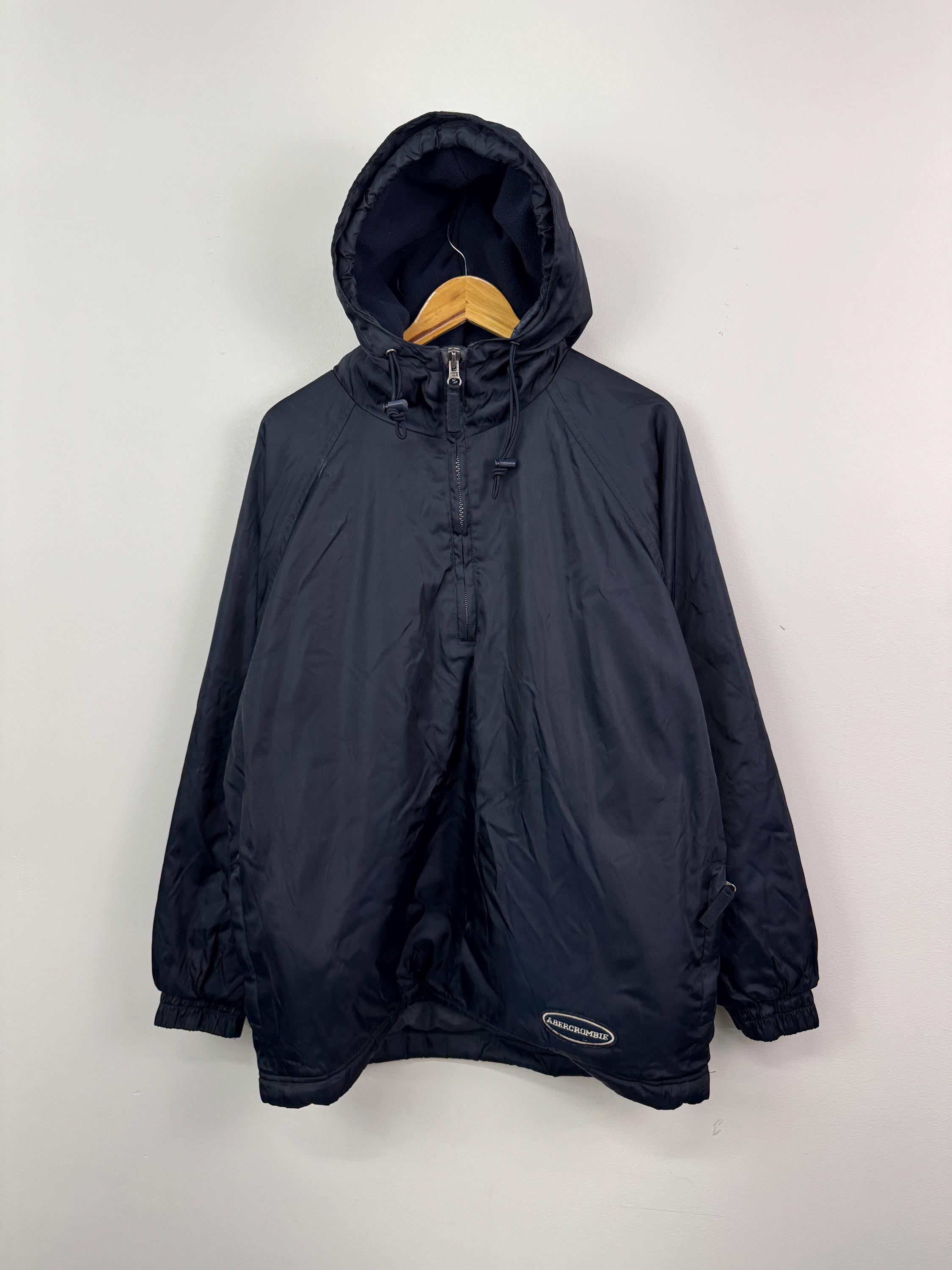 Vintage Y2K Abercrombie and Fitch Fleece Lined Navy Blue Nylon