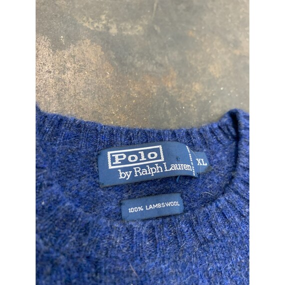 ヴィンテージ XL ポロ ラルフローレン ブルー 斑入り セーター 2000