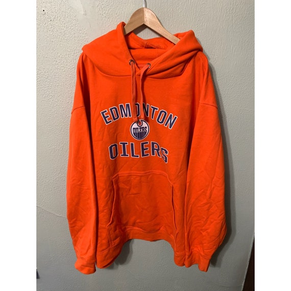 New NHL Edmonton Oilers old time jersey style mid weight cotton hoodie  women's L