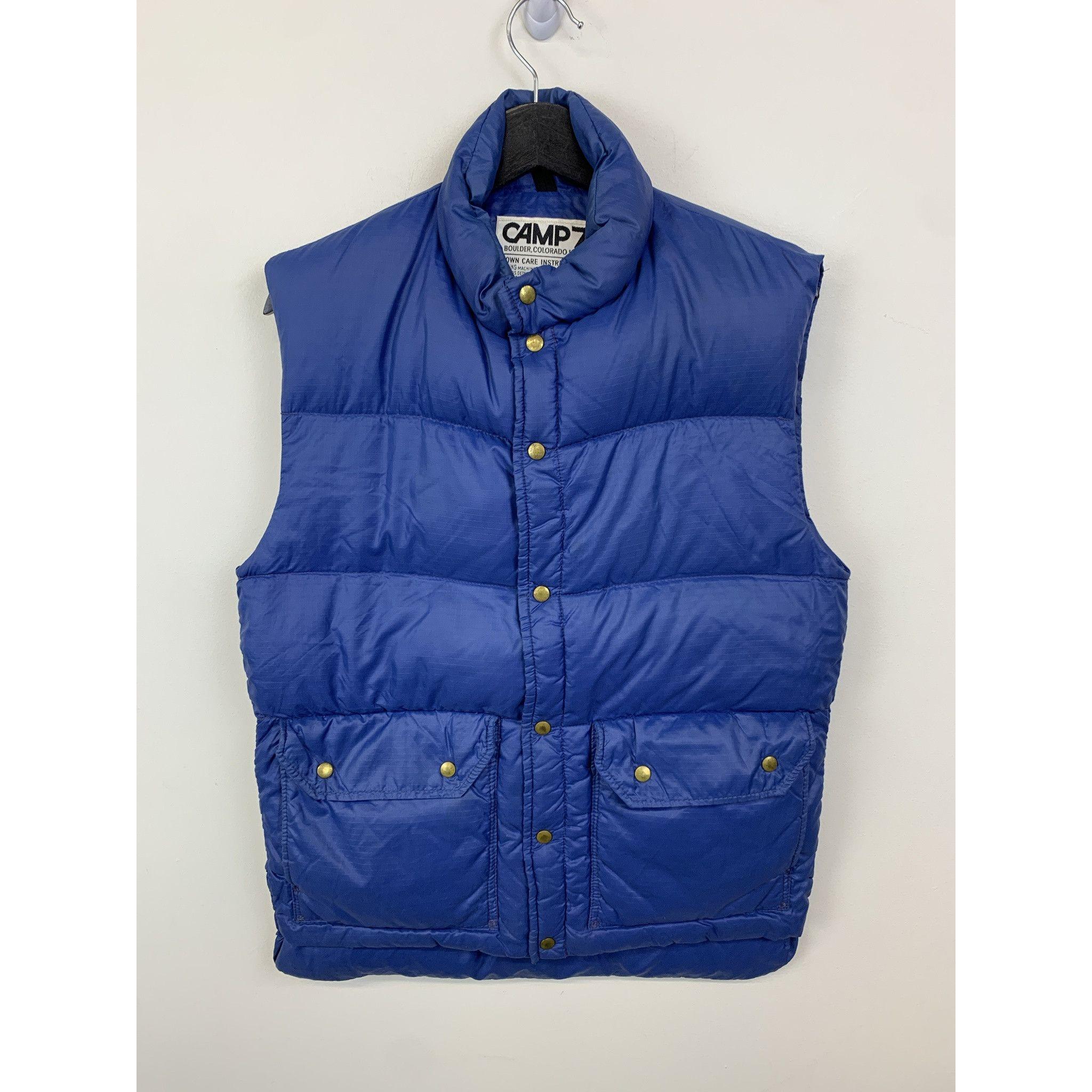 Christmas Gift Ideas Vintage Vest 1990s Camp 7 Blue Puffer Snap 