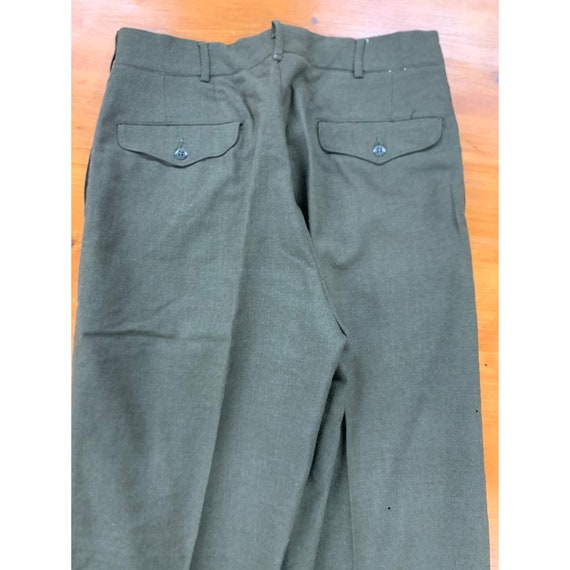 Vintage Militray Olive Wool Pants - image 5