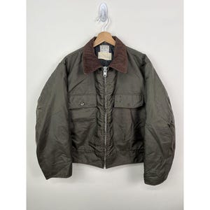 Vintage 70s Corduroy Collar Insulated Work Jacket Size 42