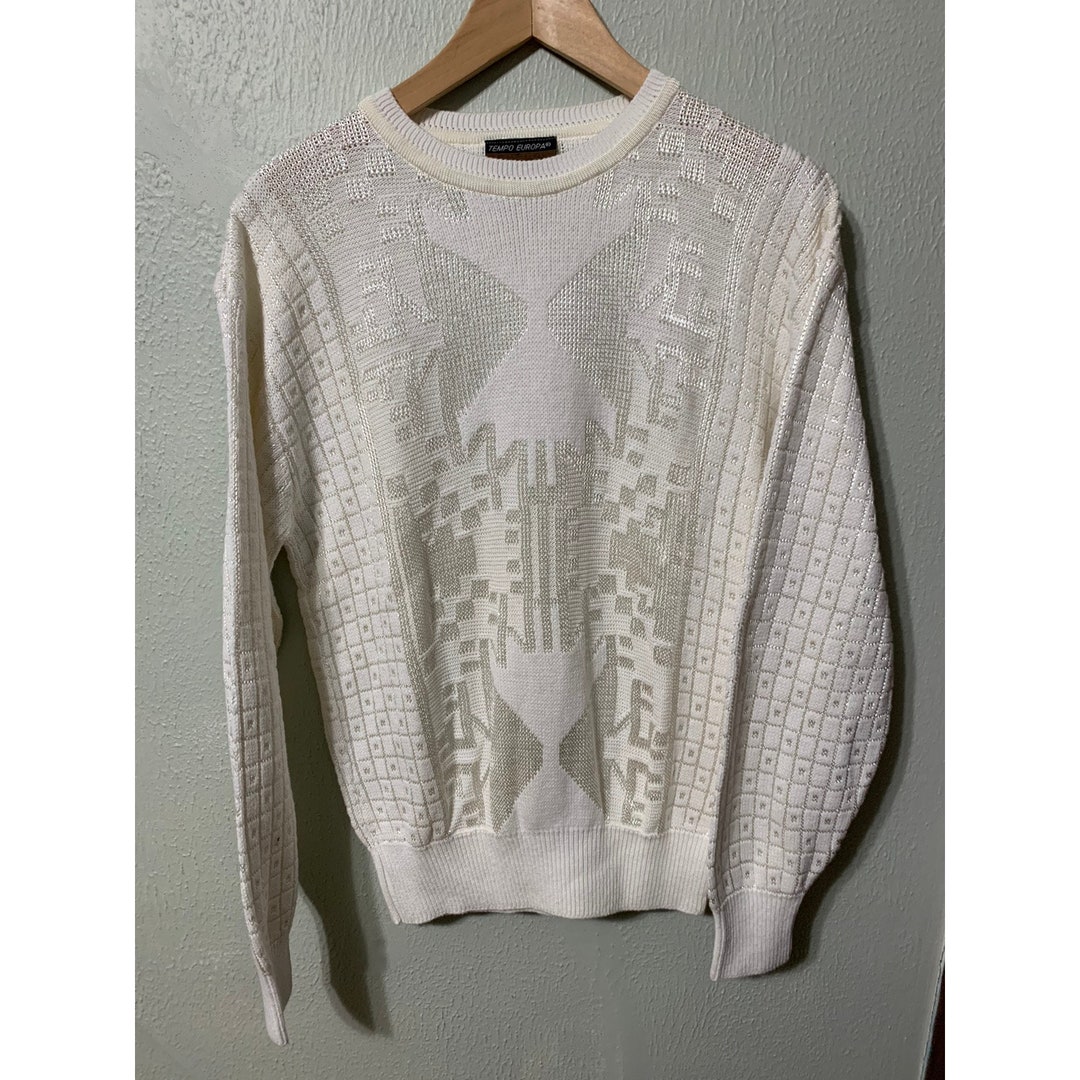 Vintage Checkerbord Compass Knit Sweater - Etsy