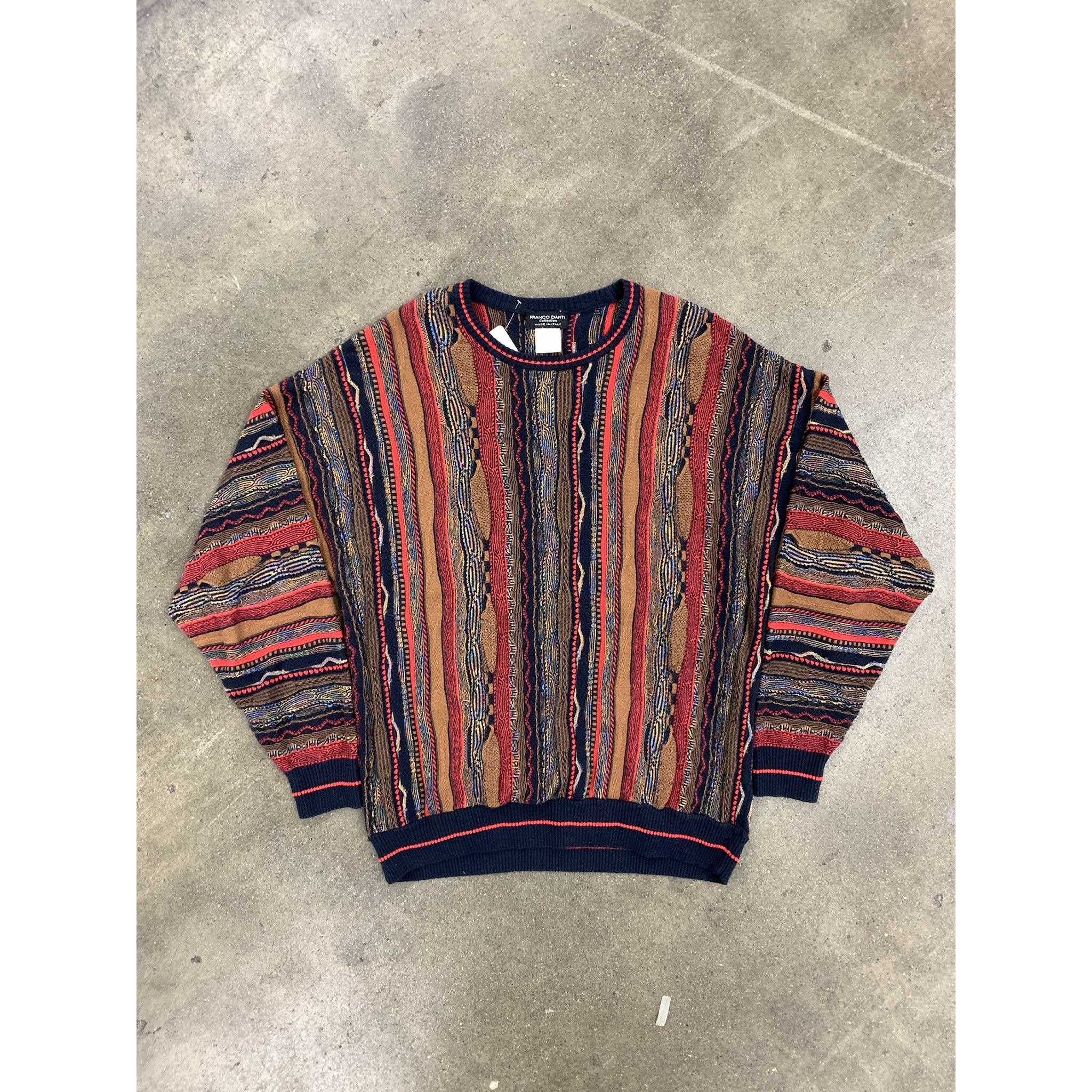 Black Friday Deal Coogi Style Franco Danti Vertical Wave Sweater Vintage Coogi Knit Sweater Biggie Smalls Gift for Him 1990s Etsy