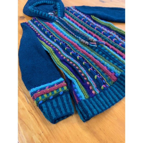Vintage Rainbow 3D Knit Cardigan - image 4