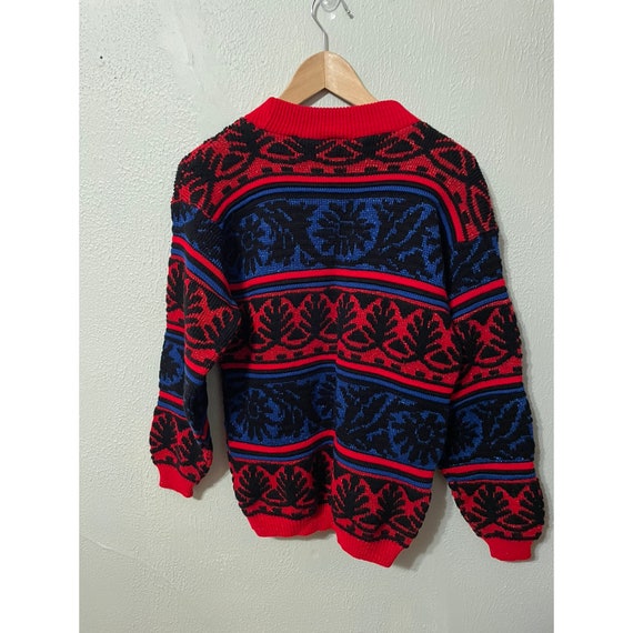 Vintage 90s Fleur Band Shimmer Knit Sweater - image 4