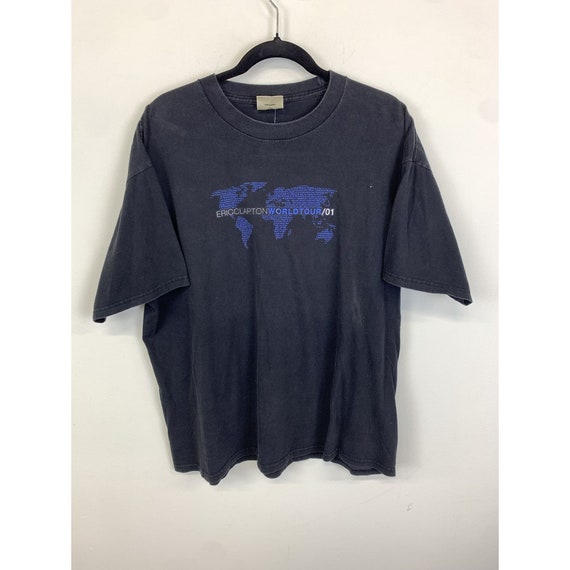 Vintage Eric Clapton 2001 World Tour Tee Shirt Size XL Cream Derek